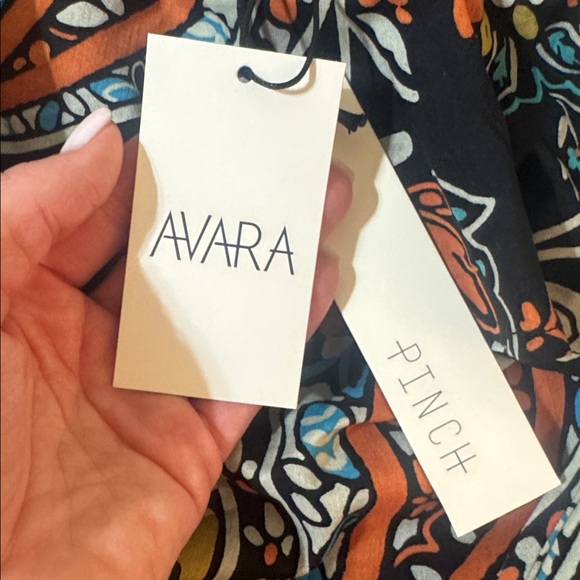 NWT AVARA Black Paisley Mini Dress with Turquoise & Orange Accents - ADORABLE!!! - Picture 3 of 4